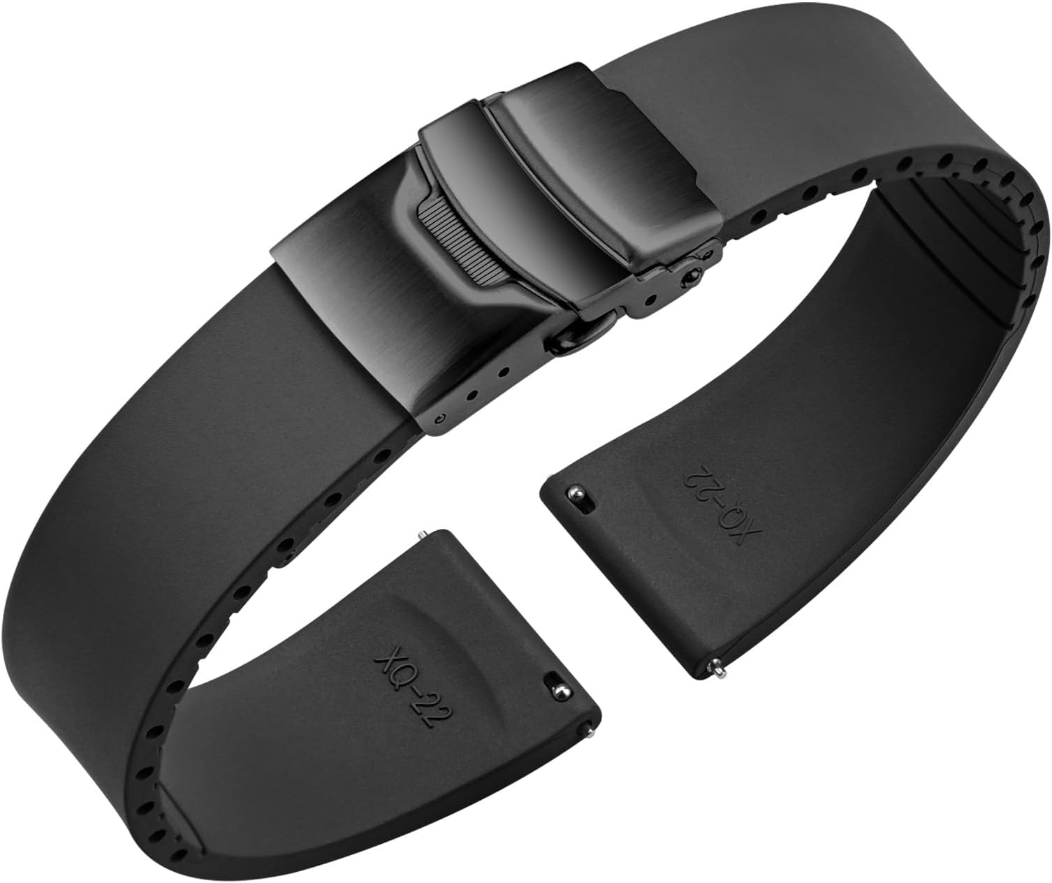 ULLCHRO Fluororubber Watch Strap - Fast Release Cut-to-Size 18mm 19mm 20mm 21...