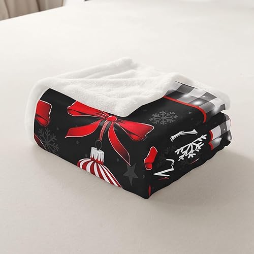 Miniatura 5 de Manta de franela de forro polar de Año Nuevo, manta de cama de dibujos animados para cama, sofá, sofá, 60 x 80 pulgadas, manta de felpa geométrica