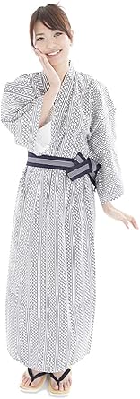 TOKYO-T Yukata Kimono Mens Womens Spa Robe Japanese Pajama With Obi M