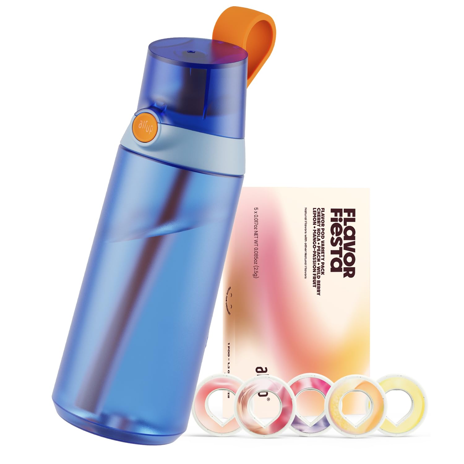 air up® water bottle (21oz) Click original starter set with pods in 5 flavors | drinking bottle with sugar-free flavoring | dishwasher-safe, BPA-free (Dolphin Blue)