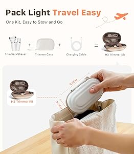 Trimcoo Mini Bikini Trimmer for Women - Intimate Pubic Hair Removal, Electric Body Groomer, Small Portable Wet/Dry Shaver, Magnetic Blade, USB-C Rechargeable with Travel Case, Easy to Clean (Black)