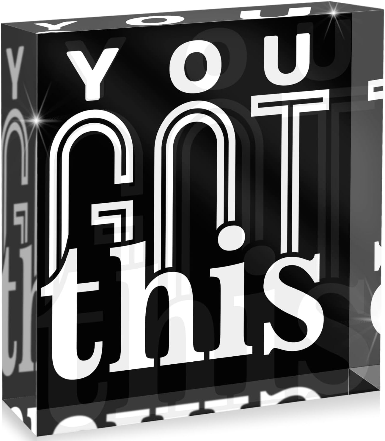 You Got This Motivational Desk Gift for Women, Daughter And Friend, Inspirational Encouragement Acrylic Box Sign for Office, Study or Home Decor, Birthday Keepsake, 4x4 Inches, Engraved in USA