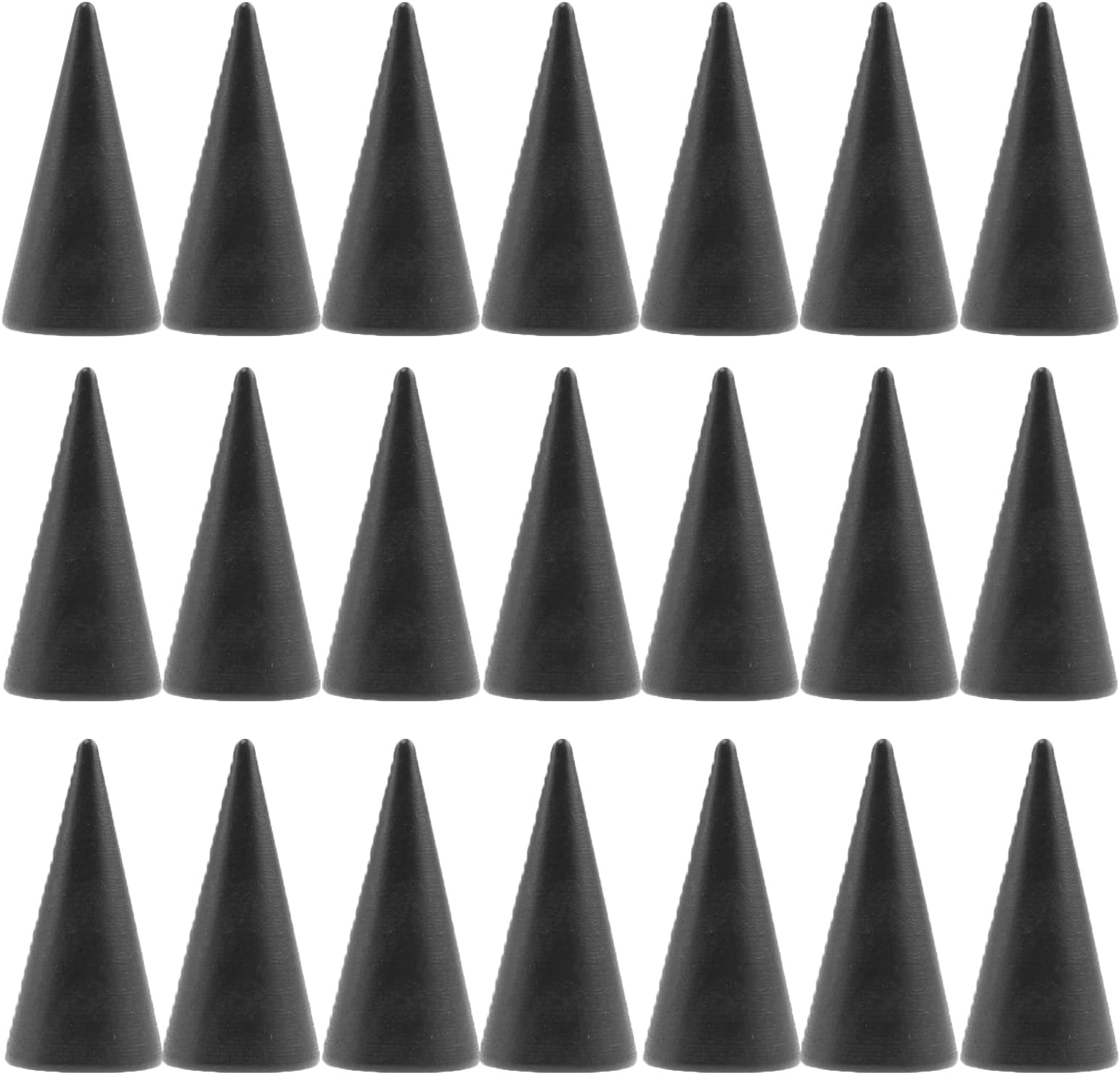 20 Pieces Wooden Cone Ring Holder Unpainted Wood Rings Jewelry Display Stands Organizer Holders for Girls Women DIY Craft,Black