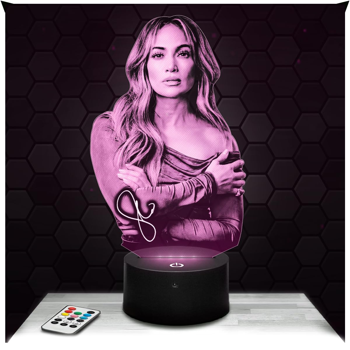 Lampephoto.fr - Jennifer Lopez 3D Lamp, Night Light 3D LED Illusion Lamp, American Singer, Gift idea for Boys and Girls, Night Light for Children's or Adult's Bedroom, Gifts Merchandising