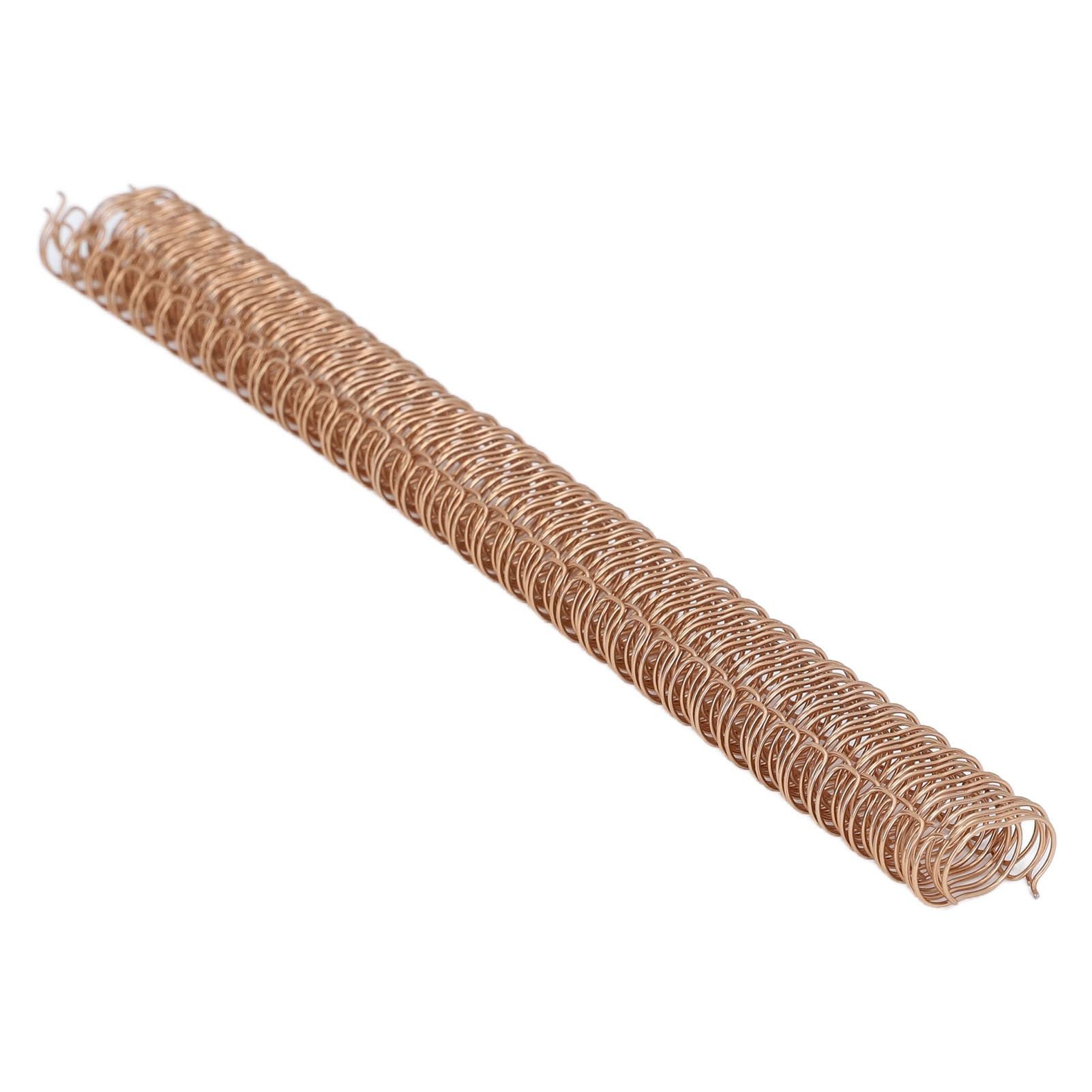 Doppelschlaufen-Drahtbinderücken, 100 Blatt Kapazität, Teilung 3:1, 34 Schlaufen, 12,7 mm Durchmesser, professionelles A4-Papierbindezubehör für Bürodokumente, Berichte, Pr (Roségold)