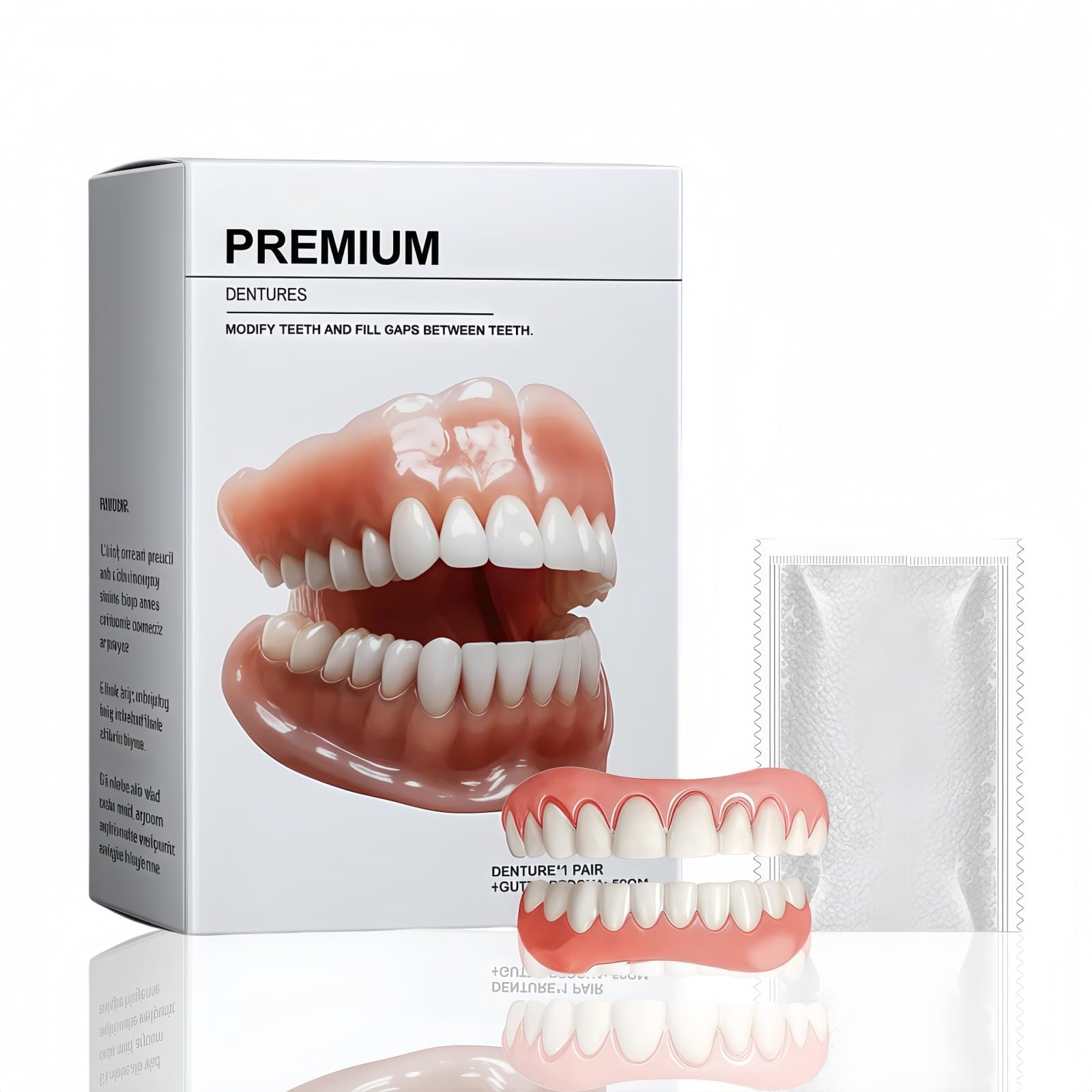 Kit de Prótesis Dentales de Silicona para Mujeres y Hombres | Prótesis Dental Temporal, Dientes Blandos, Protectores Bucales Instantáneos, Solución de Sonrisa y Boca Completa
