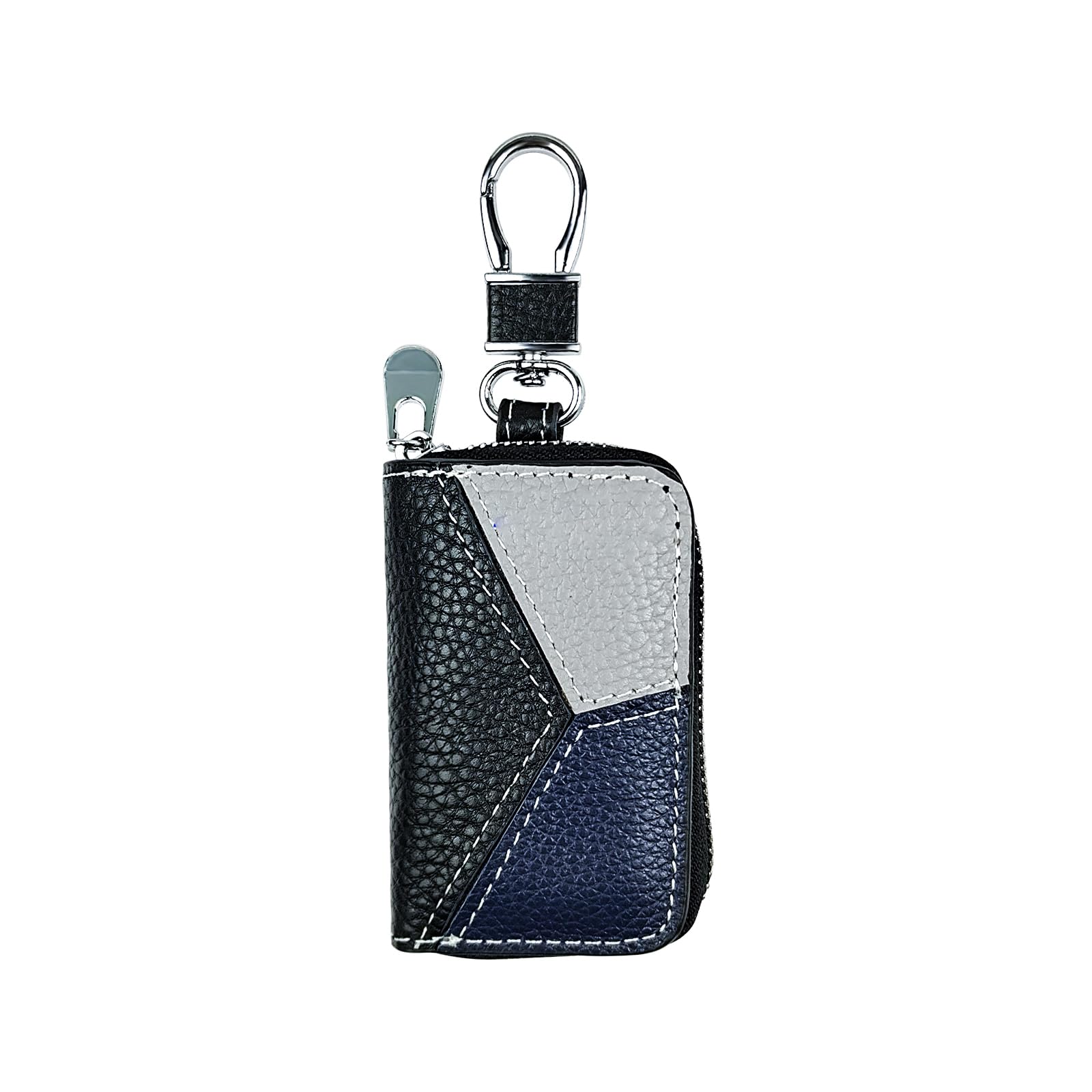 AdiStylinno Bolsa para llavero de coche, Porta Llaves, Funda de piel sintética para llaves portátil, con cremallera y llavero para hombre y mujer, b, 3.35 x 2.17 x 0.79 Zoll