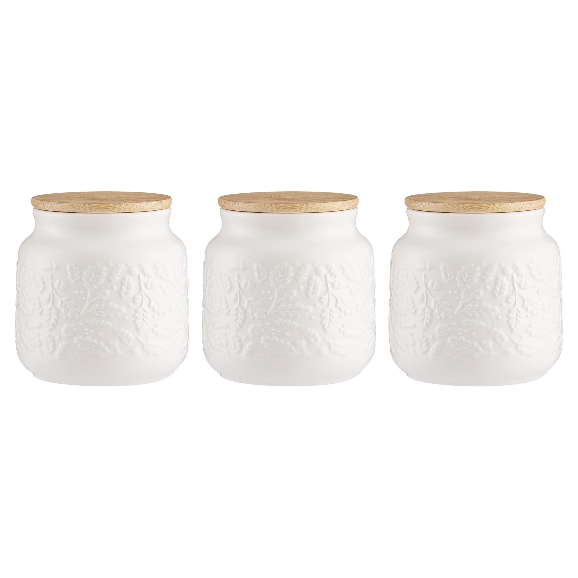 Price & Kensington Acorn Tea Coffee Sugar Jars - Cream Ceramic - 700ml