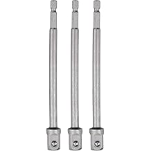HARFINGTON 3 Pcs Impact Socket Adapter 1/2" Drive 1/4" Hex Shank 5.9" L