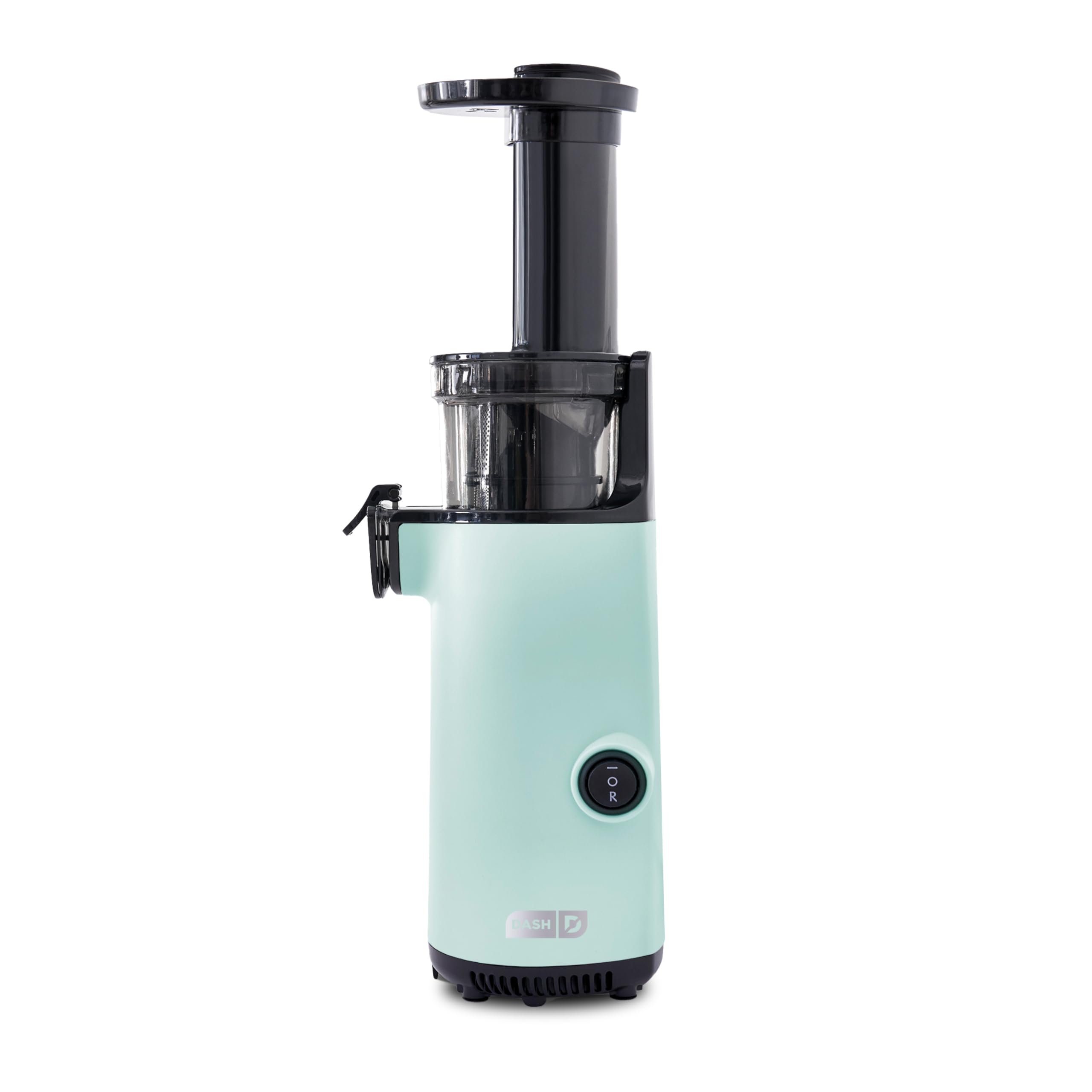 DASH Deluxe Compact Masticating Slow Juicer, Easy to Clean Cold Press Juicer with Brush, Pulp Measuring Cup, Frozen Attachment and Juice Recipe Guide - Aqua