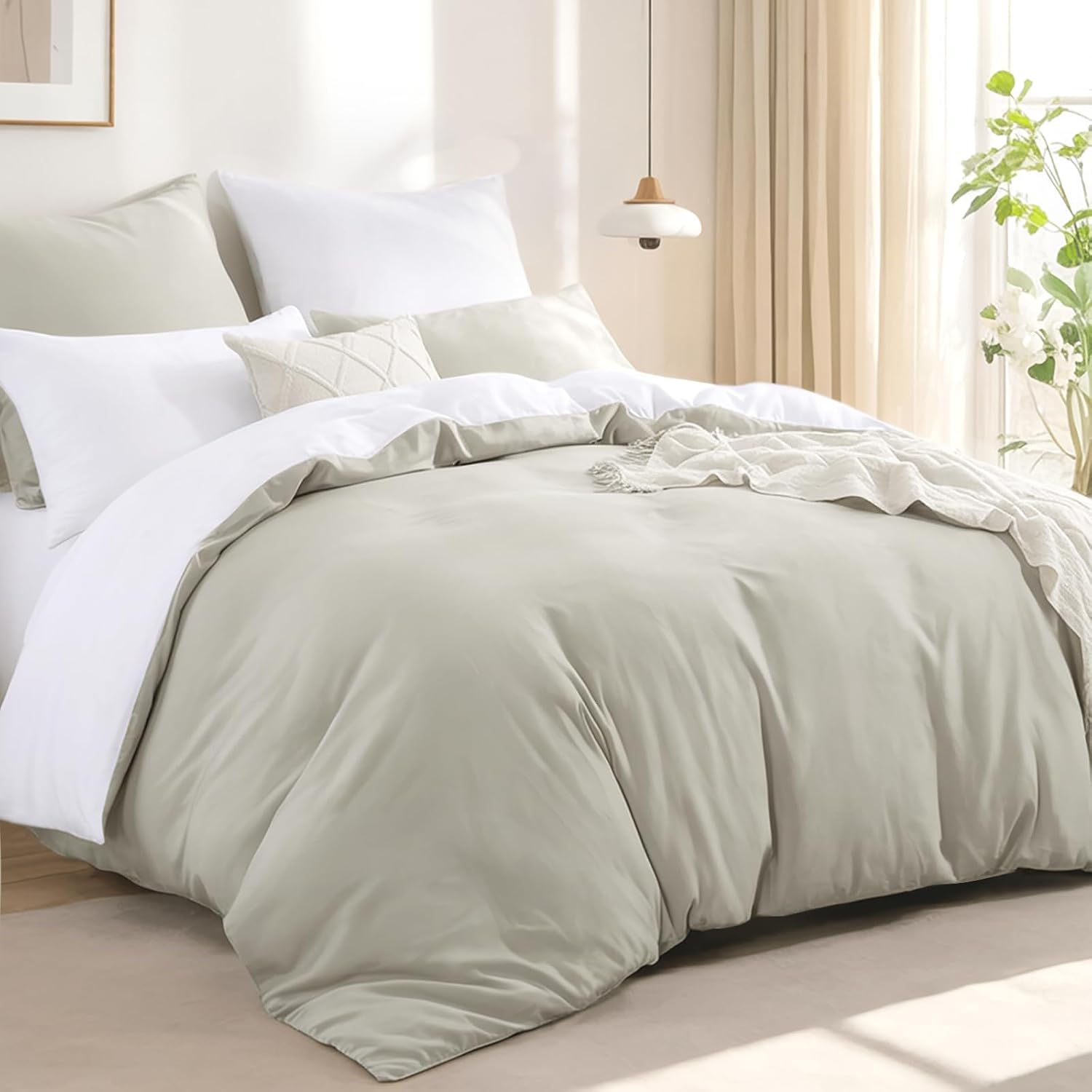 Beige + White