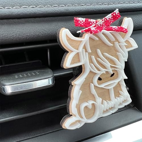 Miniatura 4 de Highland - Clip de ventilación de vaca, 2 piezas de lindos ambientadores de aire para automóvil, divertidos clips de ventilación para decoración del