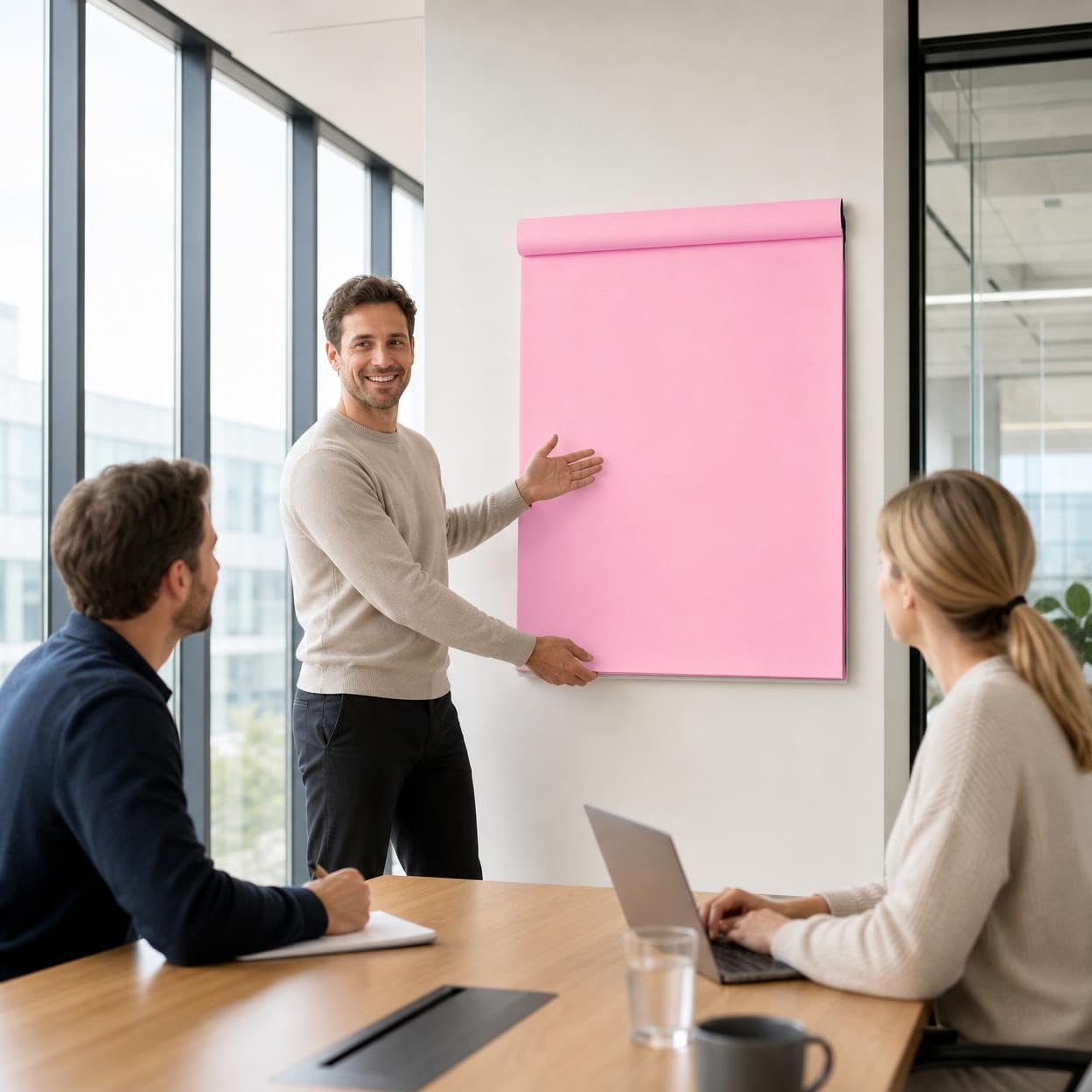 Jiuvaso Carta Lavagna o Blocco Poster Bacheca con Montaggio Semplice per Appenderli Rapidamente E Visualizzare Appunti Adatti a Riunioni Aule Uffici Domestici Progetti Creativi