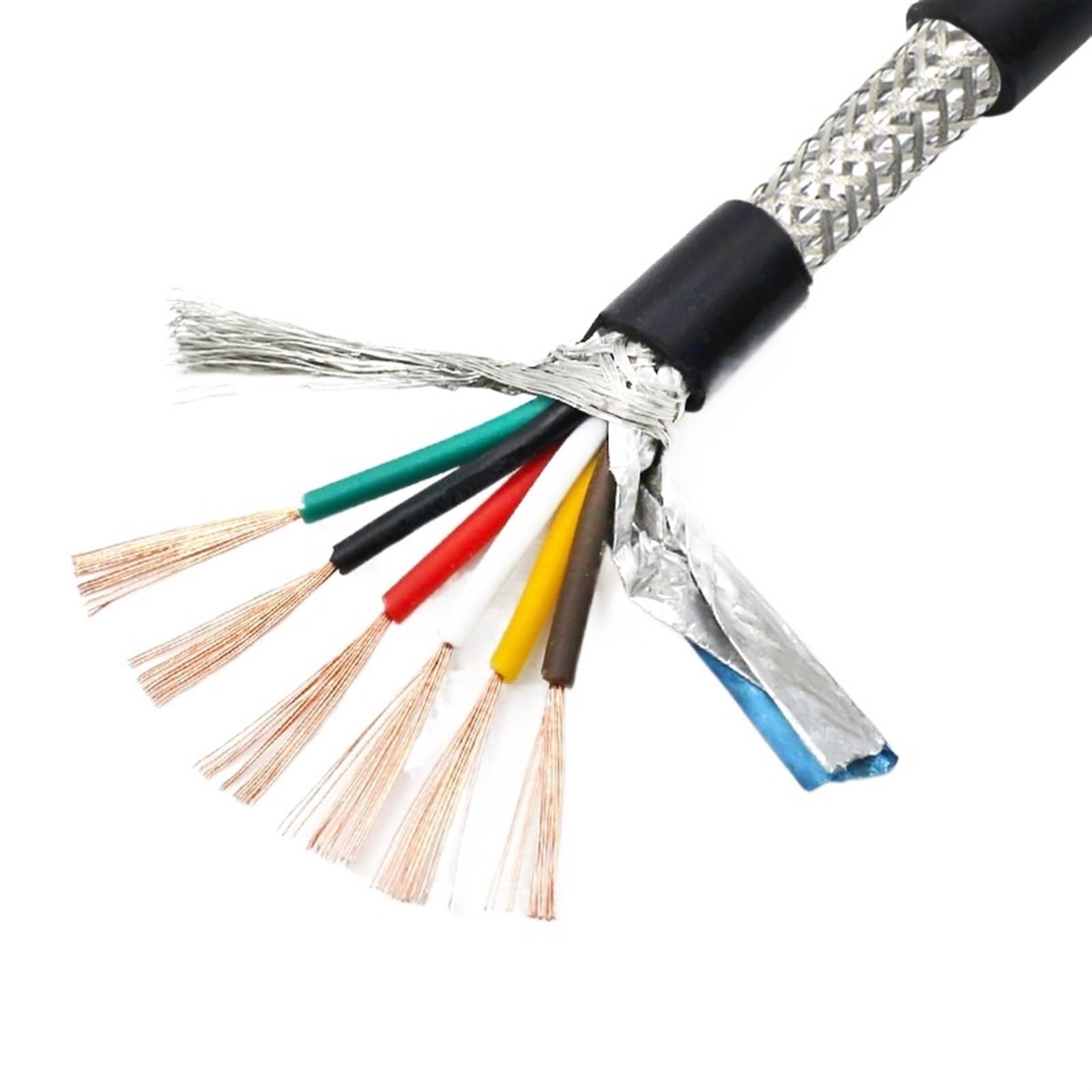 cavo schermato, Cavo schermato UL2547 2-10 conduttori 15-22 AWG filo di controllo isolato in PVC in rame nudo 1 metro(8 Cores,15AWG)