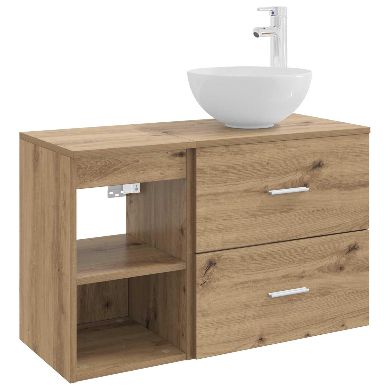 Juego de muebles de baño de invitados compacto que soluciona la falta de espacio