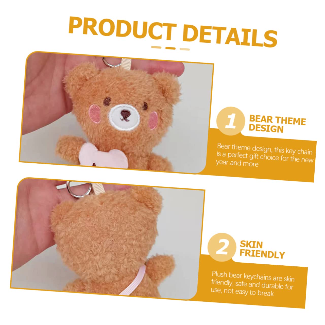 BESPORTBLE Ciondolo Orsetto Di Peluche Carino Mini Cartone Animato Chiave Cose Portachiavi Ciondoli Per Zaino Per Ragazze Keeychain Creativo Decorazioni Per Zaini Lega