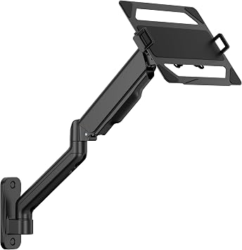CondoMounts LTP8017 Laptop Wall Mount | Spring-Assisted Arm for 17"32" Screens, Free-Tilting VESA Laptop Holder, Space-Saving Design, Heavy-Duty Build, Matte Black Finish, Easy DIY Installation