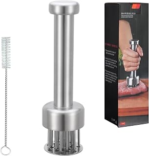 304 Stainless Steel Meat Tenderizer Tool with 21 Needles– Dual-Head Meat Pounder for Steak, Chicken, Pork | Dishwasher Safe, Includes Cleaning Brush