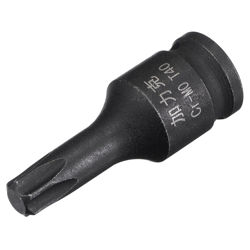 Soquete de impacto Torx T40 com encaixe quadrado de 6,35 mm, 35 mm, em aço CR-MO uxcell