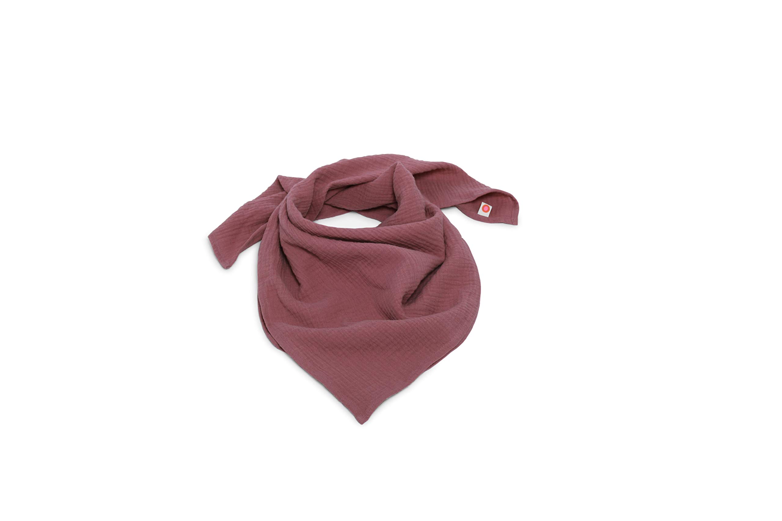 nanito Schal Halstuch Babyhalstuch Kinderschal Musselin Musselintuch Farbwahl Kinder Kinderhalstuch Baby Junge Mädchen Spucktuch Tuch 100% Bio Baumwolle 45 x 45 cm (brique)