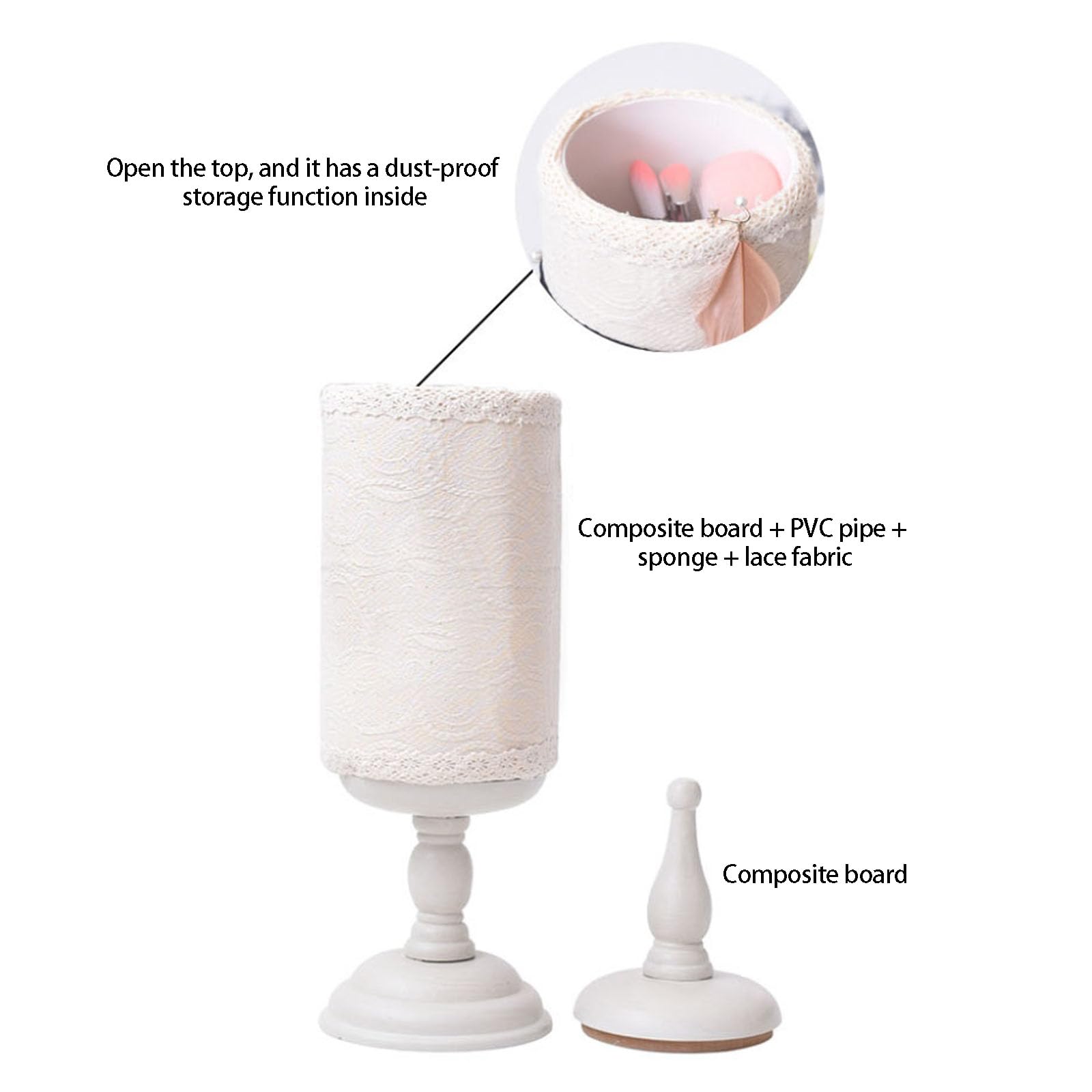 Haarbandhalterständer, mit Spitze umwickelter Haarbandständer, geeignet für organisierte Aufbewahrung und Elegante Präsentation auf dem Schminktisch PVC Schmuckständer