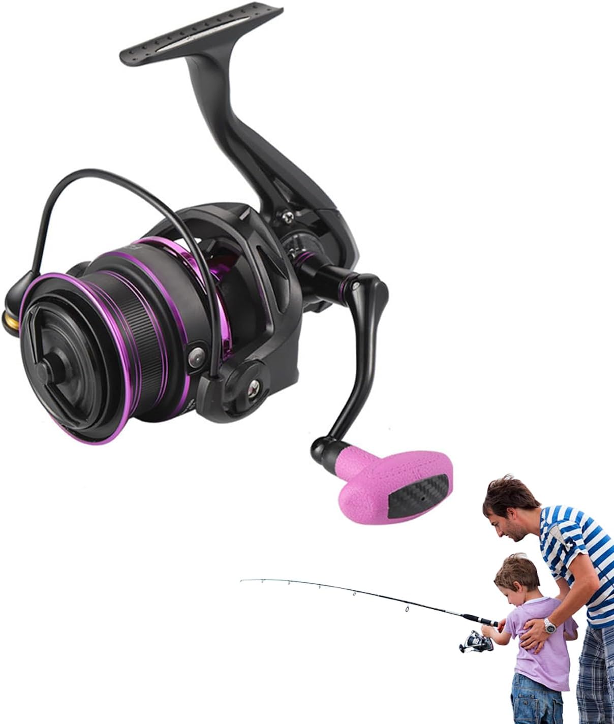 釣り用リール 海水、海水用回転リール - 海水釣り用リール軽量ヘビーデューティメタルフィッシング回転リール - 交換可能なハンドル釣
