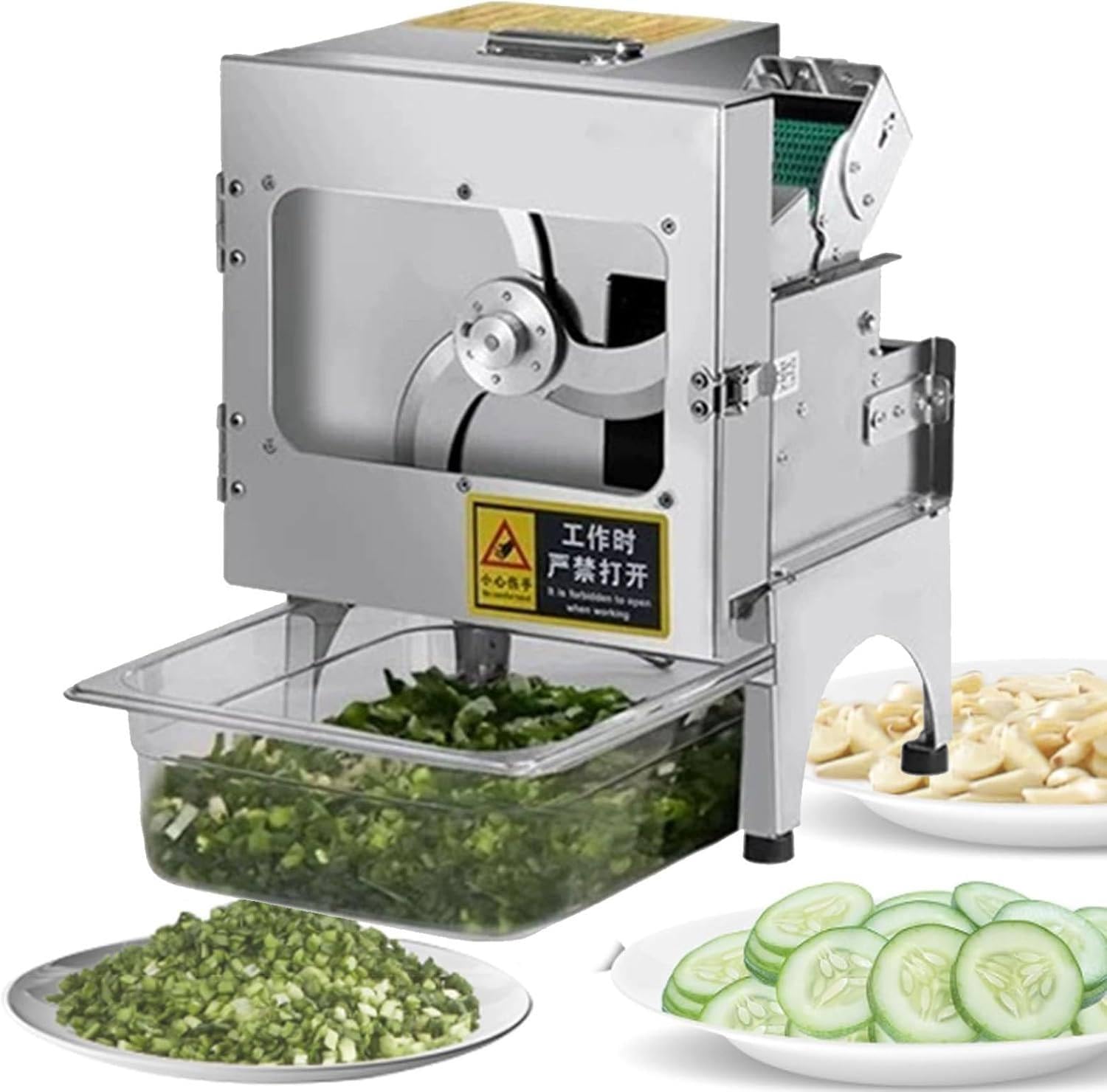 ZHJOPP Commercial Vegetable Chopper Automatic Dicer Slicer Shredder Strip Cutter for Onion Potato Cabbage (B)
