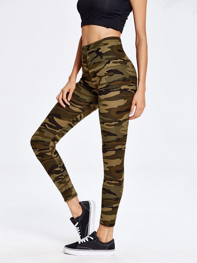 Brown Camoflauge Leggings M Medium Large 10 to 14 Jeggings Best Seller Pants Womens Plus size clothing spandex high waist ladies women teens adults fashion seamless pant
