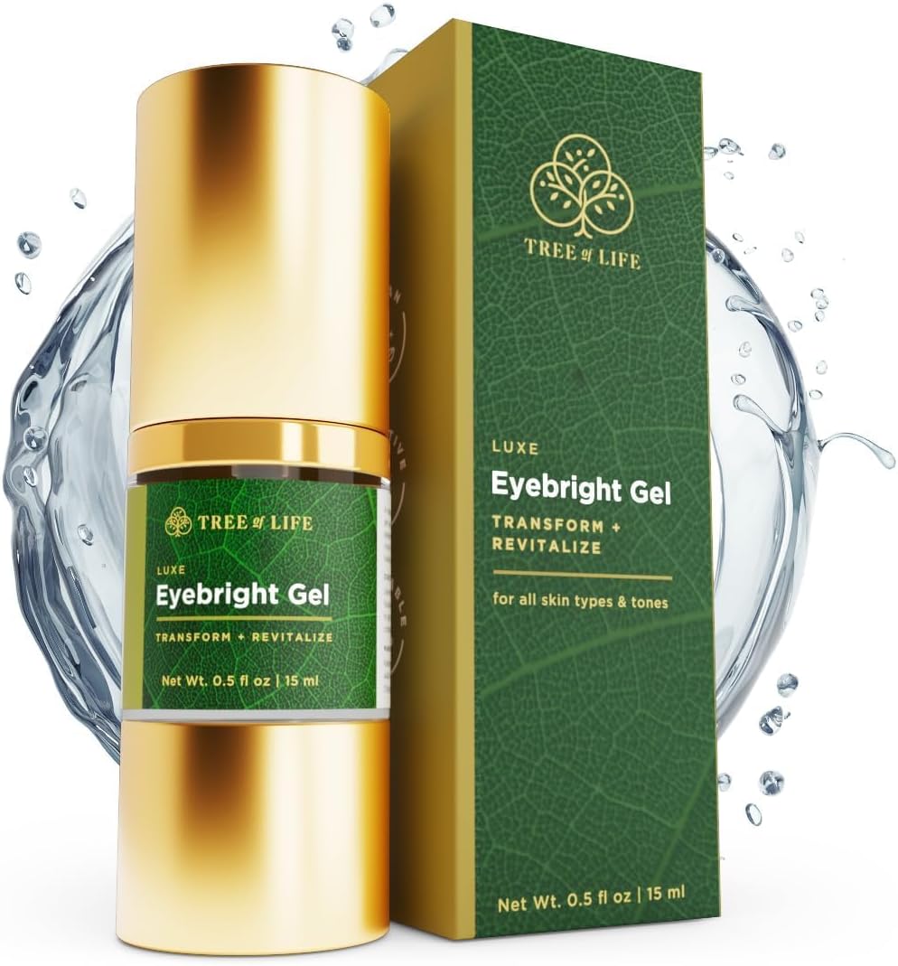 Tree of Life Beauty Anti-Aging Eye Treatment Gel Cream to Hydrate Dark Circles and Reduce Puffiness, Bags and Wrinkles, Luxe Eyebright Gel with Amino Acids