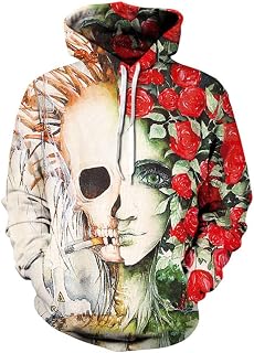 ZIXIYAWEI 3D Pullover Hoodie For Men Men/Women 3D Hoodies With Hat Print Skull Autumn Winter 3D Sweatshirts Hoodie Men Casual Fashion Clothing Skull Sweatshirt