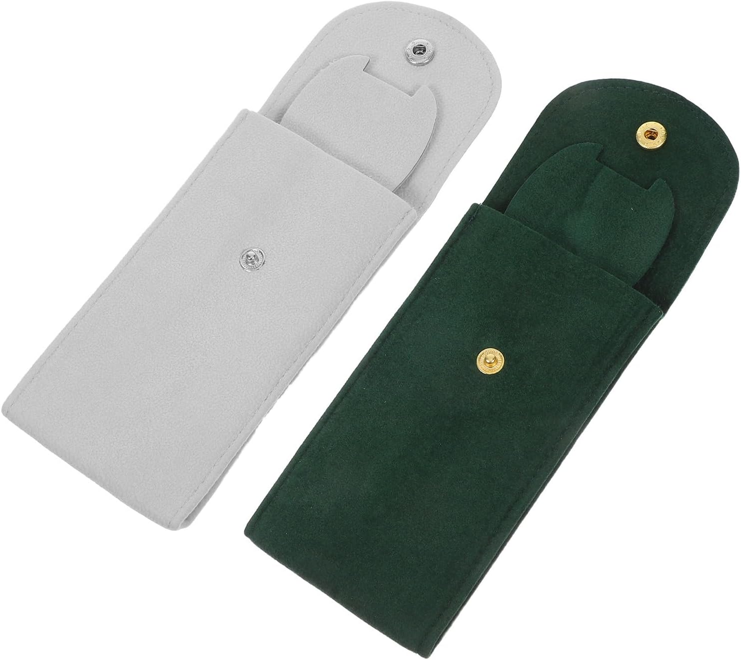 BETOOKY 2pcs Velvet Watch Pouch for Men and Women, Portable Small Watch Case with Snap Button Closure, Reduces Friction and Provides Quick Access, for Travel and Business Trips
