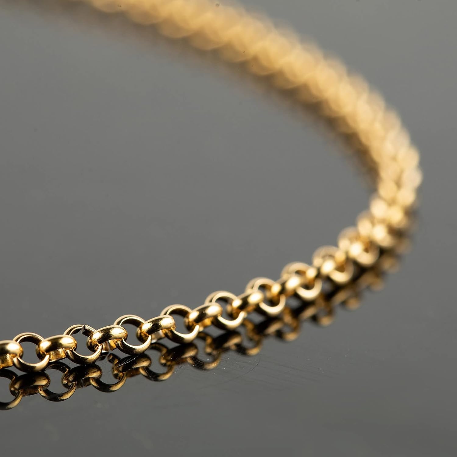 16.4 Feet Gold Stainless Steel Circle Link Chain Spool in Bulk with Lobster Clasps and Jump Rings for Necklace Jewelry Accessories DIY Making 3mm