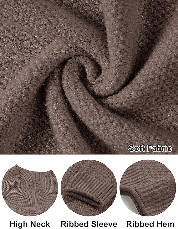 Image of MEROKEETY Women's Turtleneck Long Sleeve Sweater 2025 Fall Cozy Knit Loose Casual Trendy Pullover Tops Winter Clothes