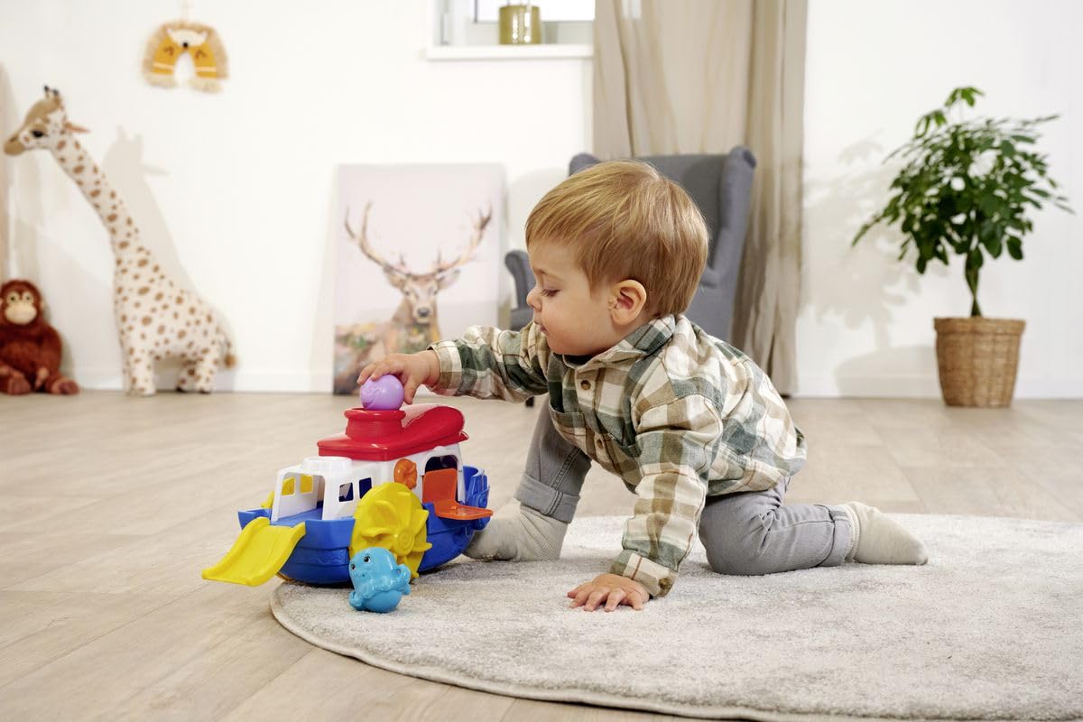 Dickie Toys ABC - Wasserspielzeug Sammy Splash - (30 cm) ab 1 Jahr, buntes Boot mit Zubehör & Spritzfunktion, Badespielzeug für Kinder & Babys ab 12 Monate