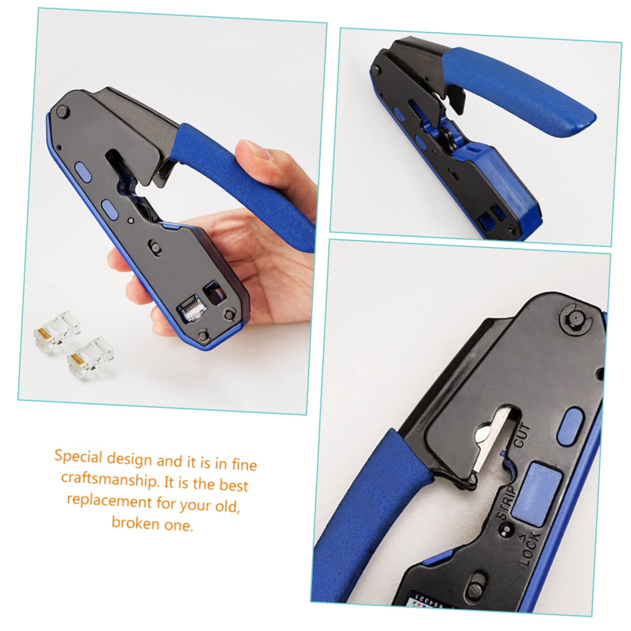 Alicates Crimpadores y Peladores De Cables Eléctricos Para Cata Cate Herramienta Ergonomía Antideslizante Con Corte y Función De Crimpado