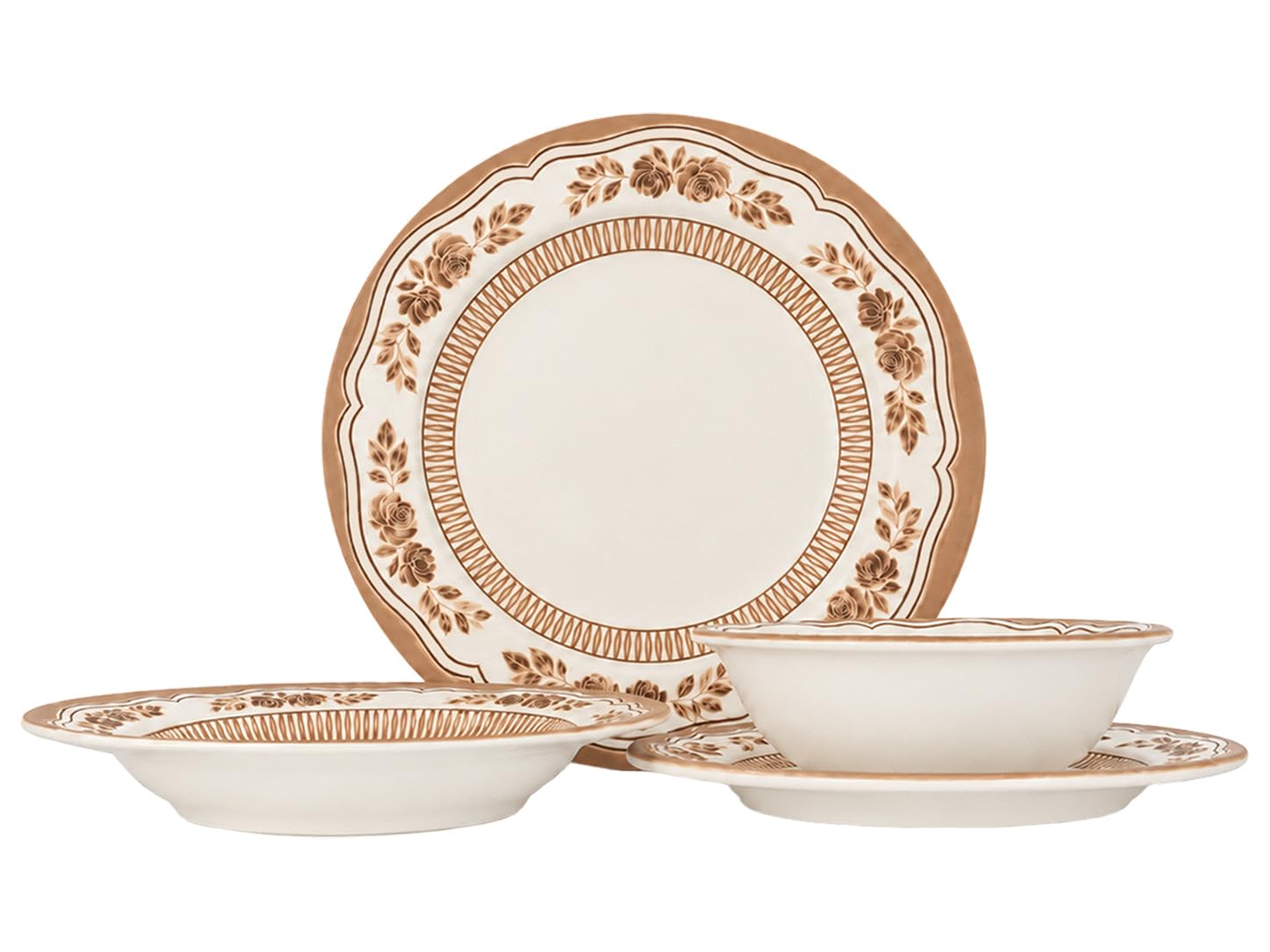 Rinart Ensembles de vaisselle (Medium) - Salda - 24 pièces - 6 Personnes - Porcelaine