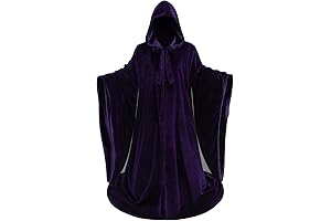 Hooded Renaissance Velvet Wizard Robe