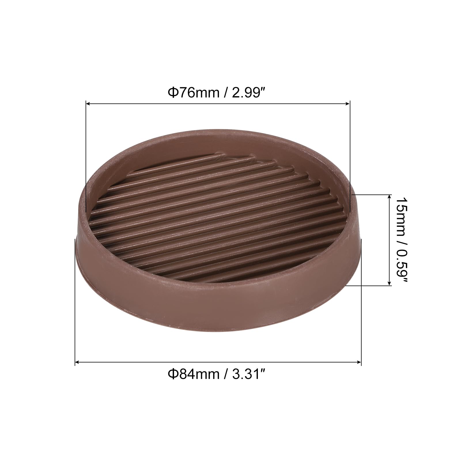 uxcell Chair Leg Floor Protectors, 8Pcs 3", Rubber Round Non-Slip Furniture Pads - Image 2