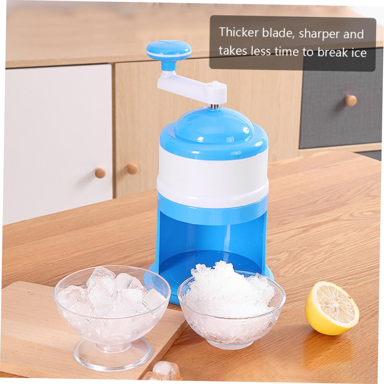 1pc Manual Ice Crusher for Household Use Compact Hand Crank Ice Shaver for Smoothies Cones Drinks for Summer Refreshments