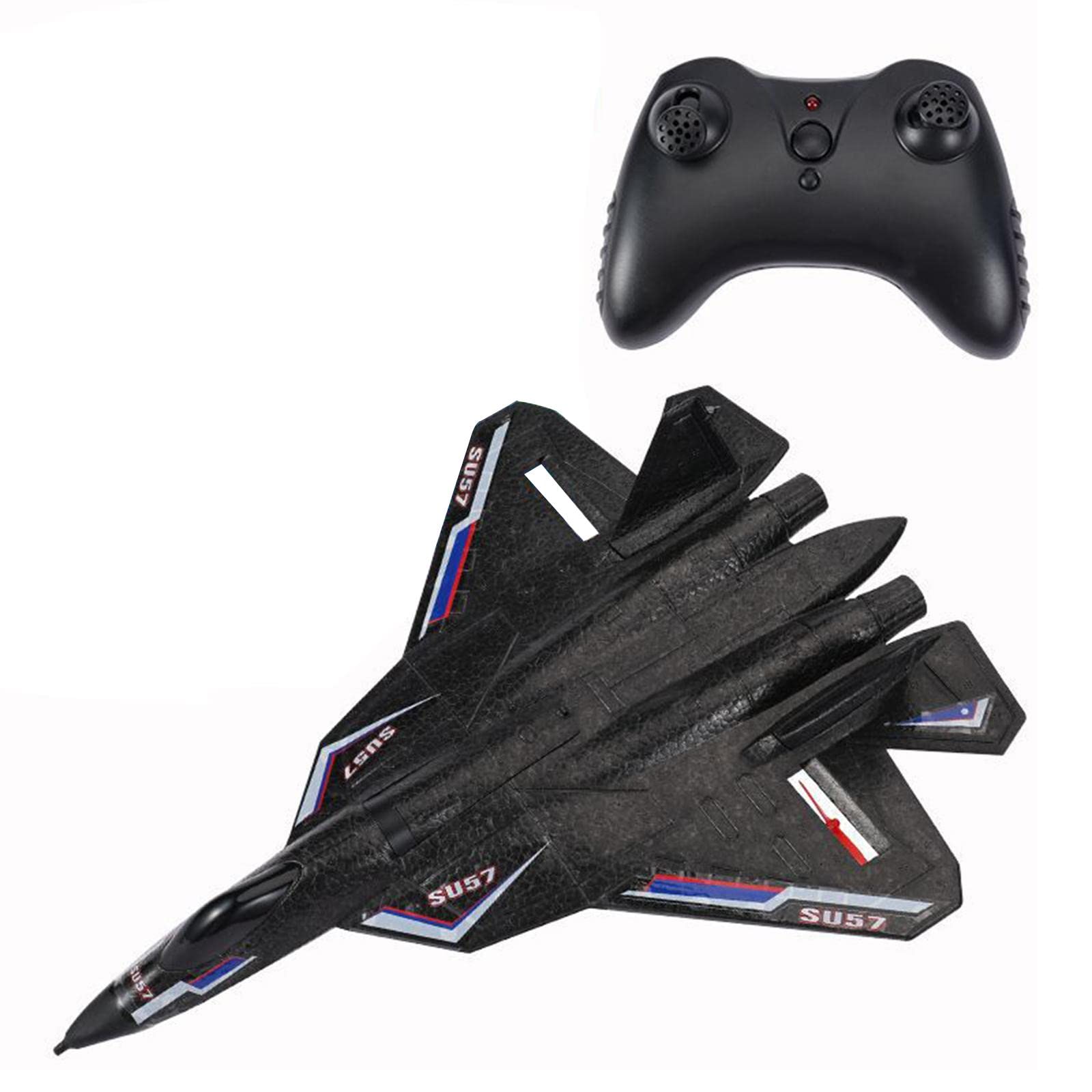 Avión Teledirigido, Avión RC de Espuma, Receptor de Control Remoto, Planeador, Versátil, Función Motorizada, Material Flexible, Negro