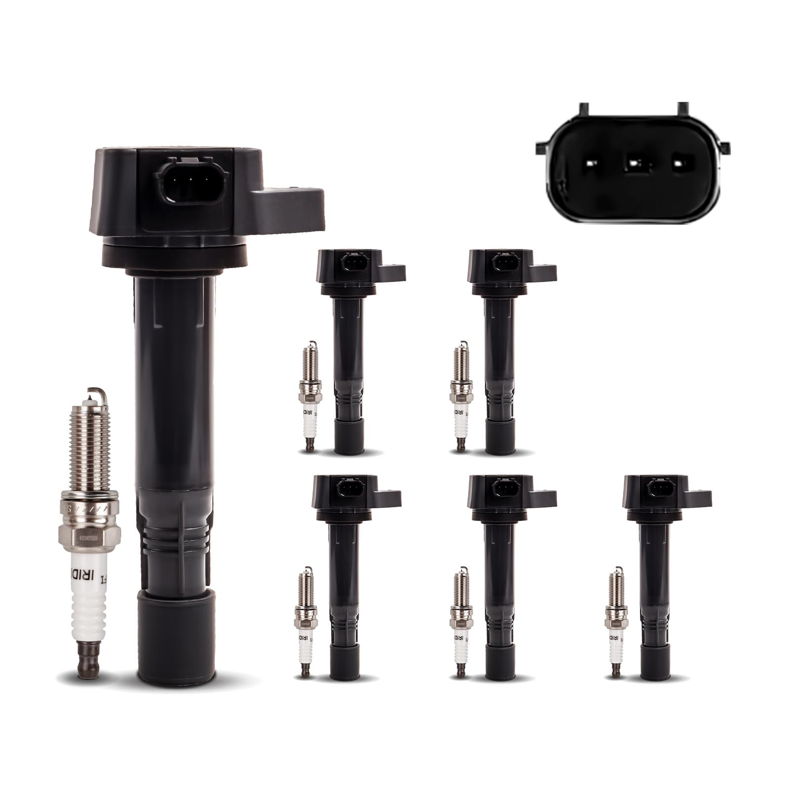 UF624 Ignition Coil Packs & Iridium Spark Plugs for 3.5L Pilot Ridgeline | Upgraded Coils Kit Fits Pilot 2009-2015, Ridgeline 2009-2014, 3.5L RDX 2013