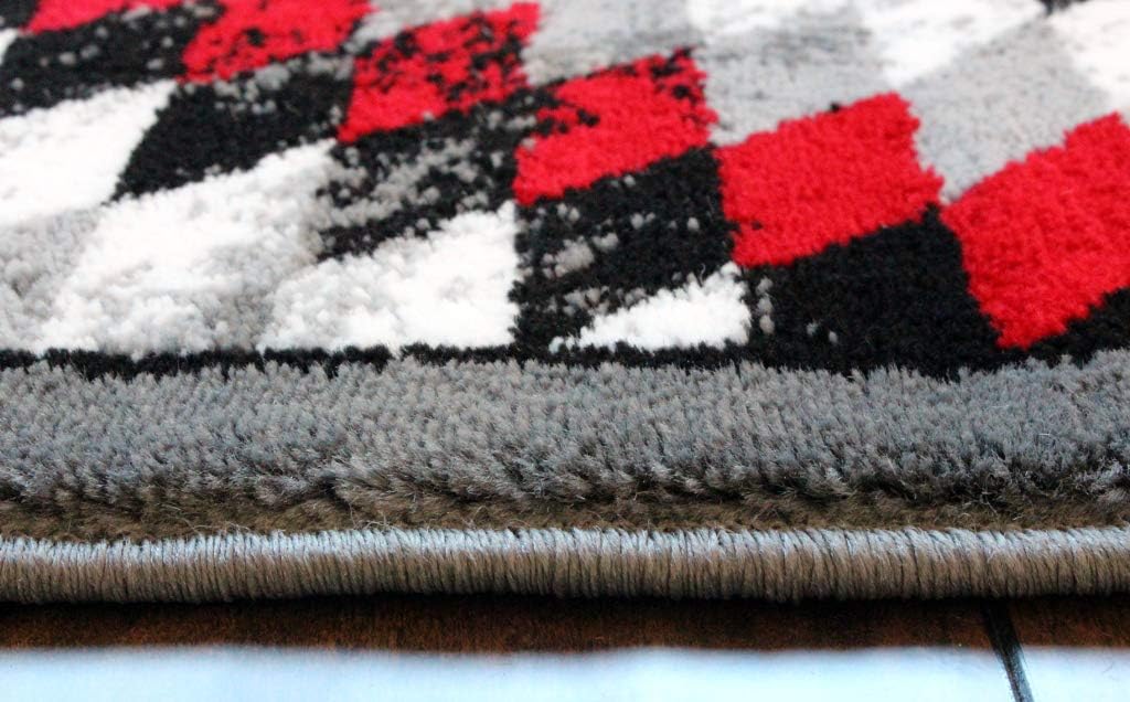 Masada Rugs, Stephanie Collection Area Rug Southwest Native American Distressed Design 1106 Red Grey White Black (2 Feet X 7 Feet 3 Inch) Runner