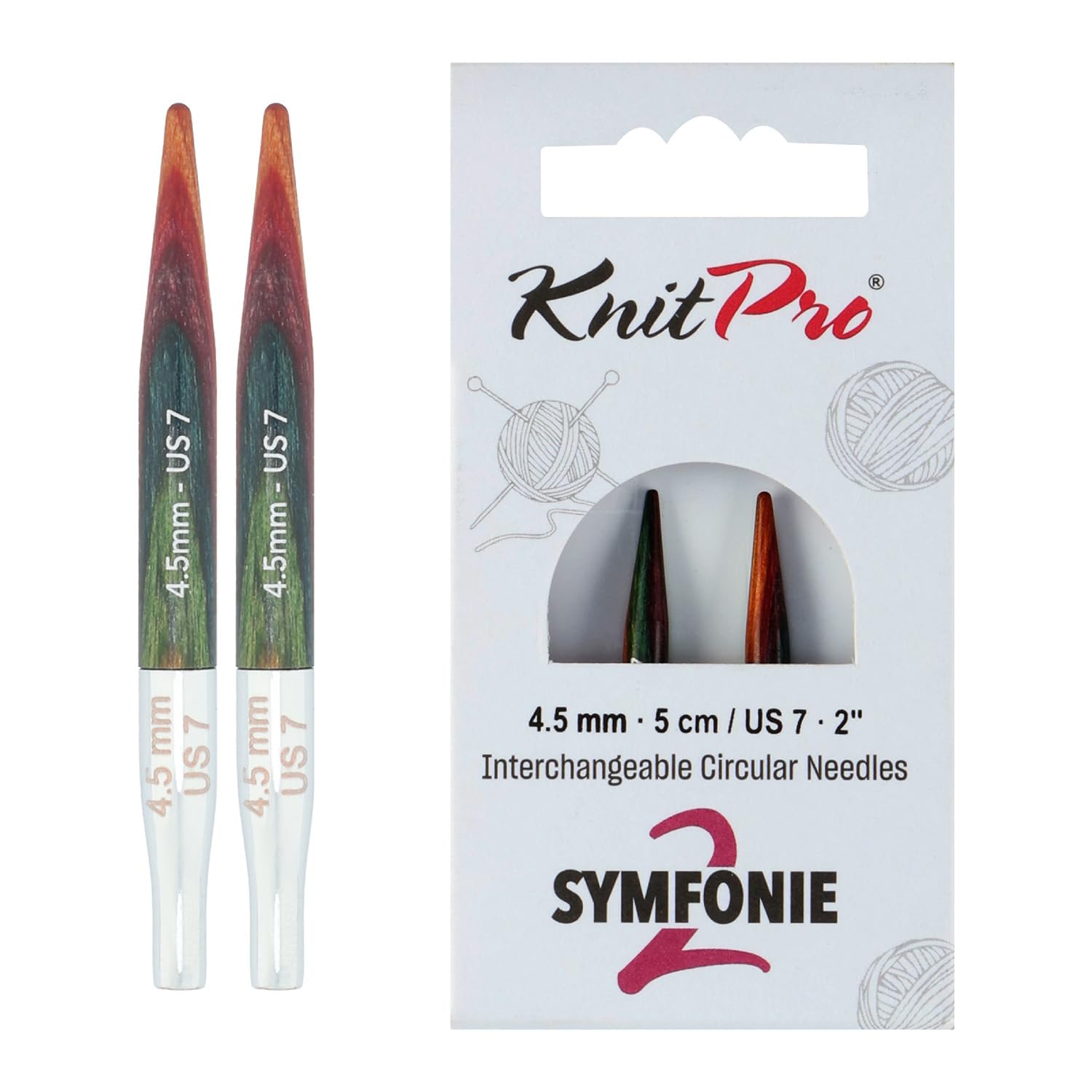 KnitPro Symfonie 2 Mini Interchangeable Needles 2" (5cm) | 4.5mm โ image 1
