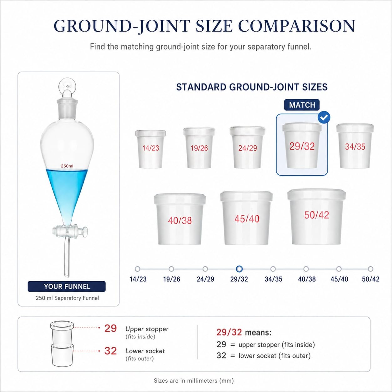 Embudo Decantación Vidrio Borosilicato Llave Cristal Matraz Lab-10000ml 29/32