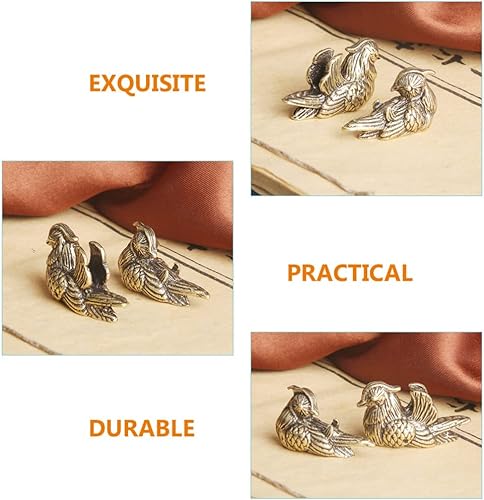 Miniatura 7 de Estatua de mandarín para decoración del hogar, 1 par, Feng Shui, mandarín chino, Yuan Yang, pájaros, estatua, escultura, animales, coleccionables,