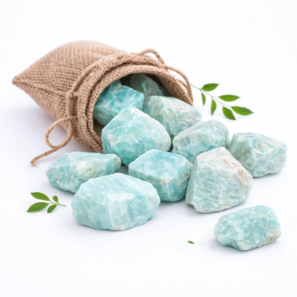 Amazonite brute de tumbling 1 LB pour polissage et gem mining