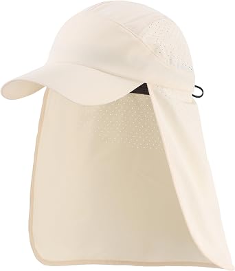 Connectyle Mens Sun Hat with Neck Flap Adjustable Breathable UPF 50+ Sun Protection Baseball Cap for Fishing Hiking Golfing