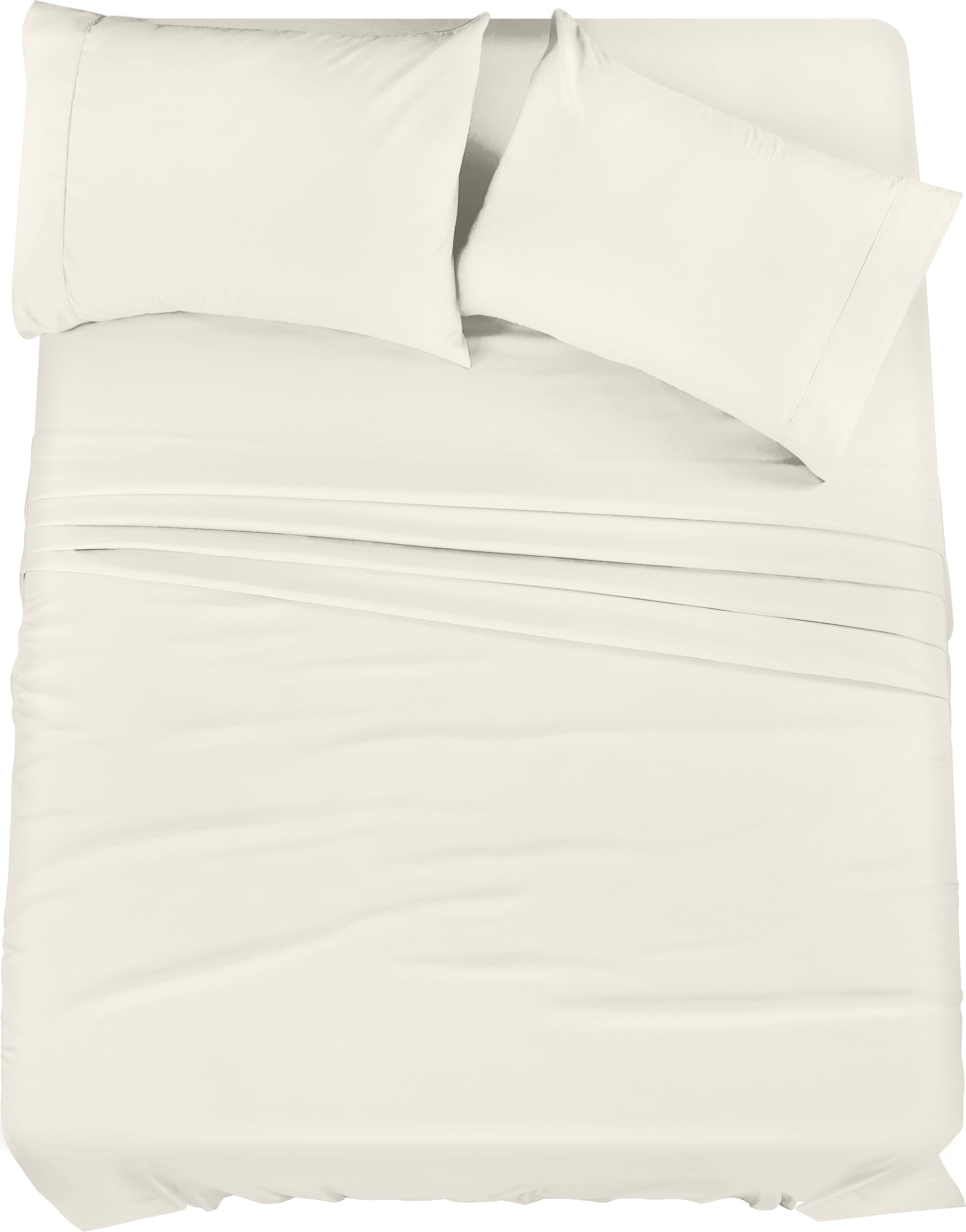 Utopia Bedding Full Sheet Set – 4 Piece Bed Sheets for Full Size Bed, Soft and Breathable Microfiber, Includes 1 Fitted Sheet, 1 Flat Sheet and 2 Pillowcases (Ivory)