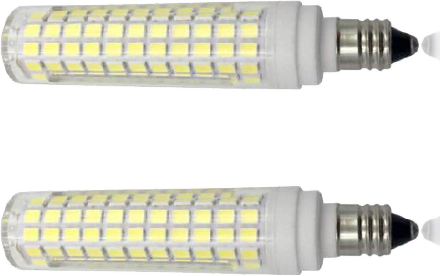 2 Pack E11 LED Bulb Dimmable 15W 100W Halogen Bulbs Equivalent E11 Mini Candelabra Base AC110V/ 220V 6000K Daylight for Chandeliers Ceiling Fan Light,Cold White,220V