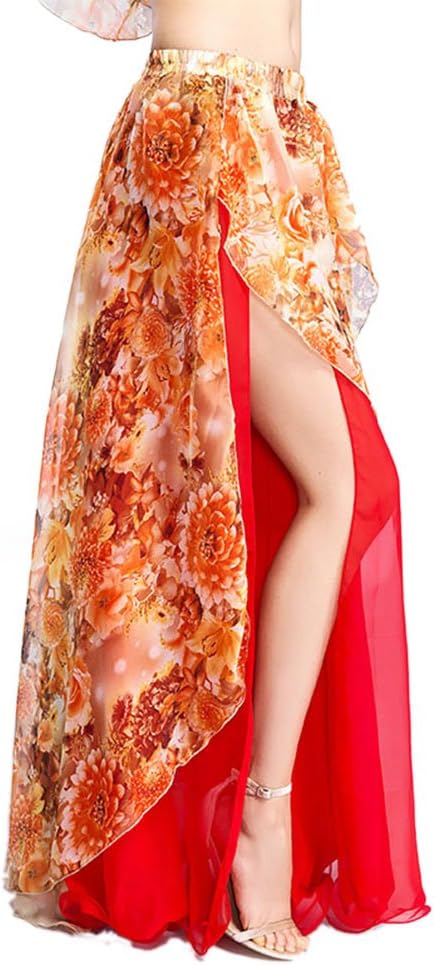ROYAL SMEELA Belly Dance Costume for Women Chiffon Belly Dancing Skirt Bellydance Skirts Two Side Slit Belly Dancing Outfit - Image 2